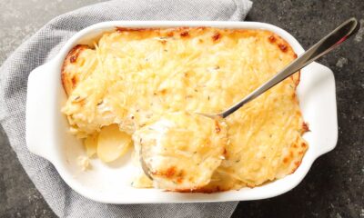 Zelfgemaakt aardappelgratin met room
