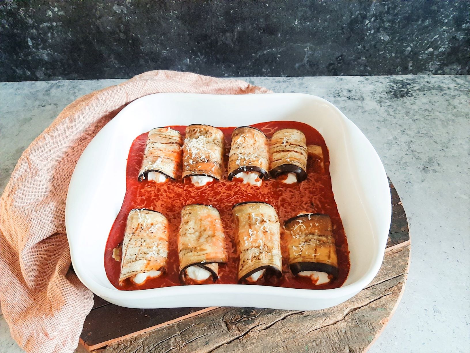 Auberginerolletjes met ricotta