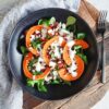 Linzensalade met geroosterde pompoen en feta