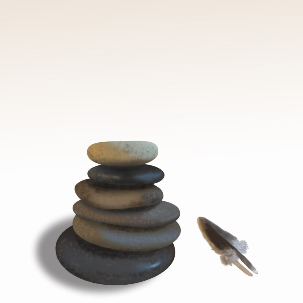 Illustratie van een steenmannetje - een stapeltje stenen